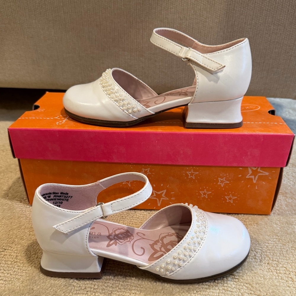 Sonoma White Girls Dress Shoes with Pearls